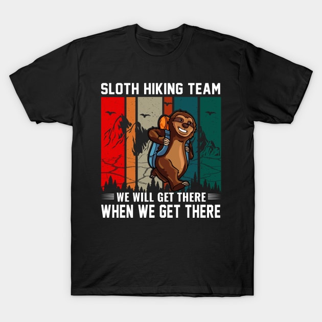 sloth hiking team T-Shirt by busines_night